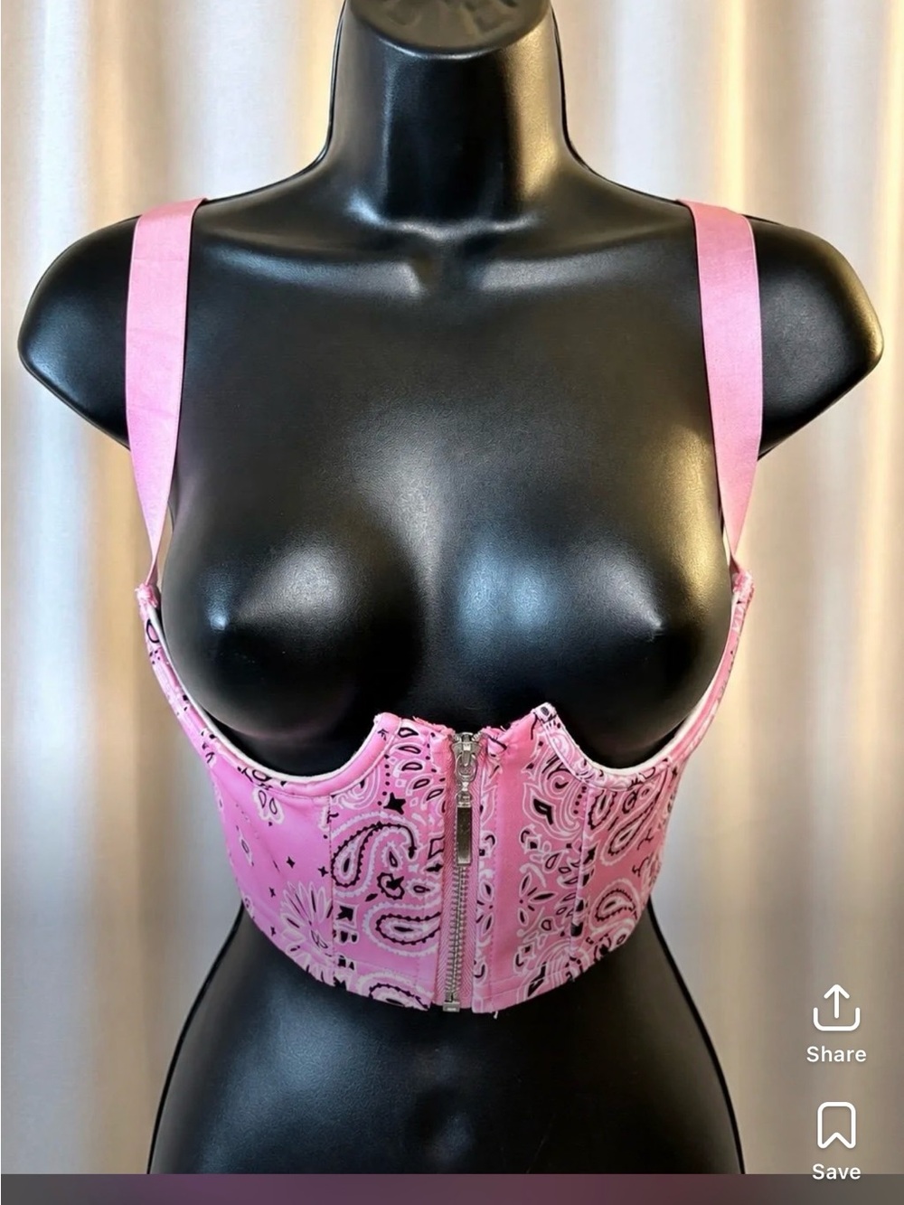 SOLD 🙏Y2K Pink Paisley Bandana Bustier | Corset Top | Boho Rodeo